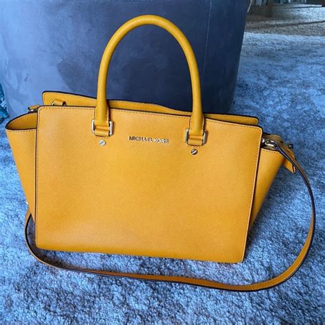 michael kors yellow handbag|michael kors mustard yellow purse.